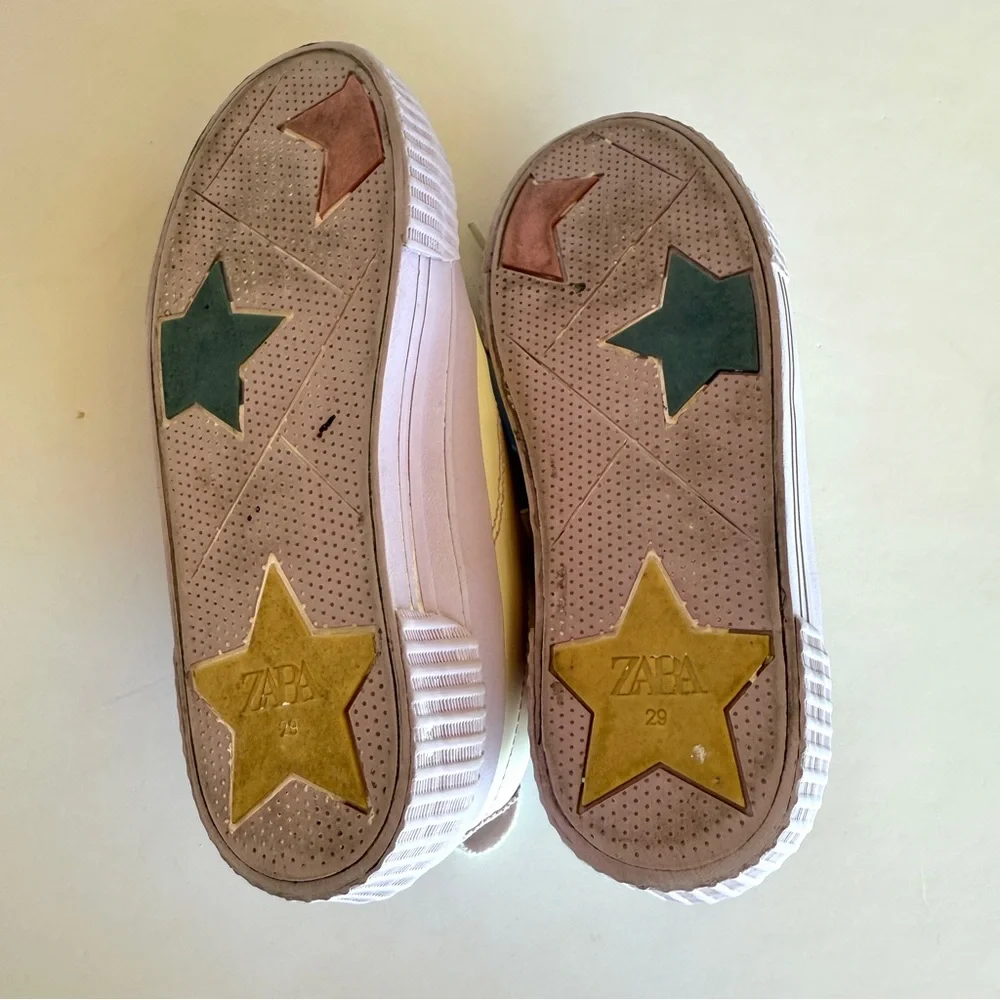 Zara Girls UV Color Changing Sneakers Lilac Cream Size 11.5 EU29